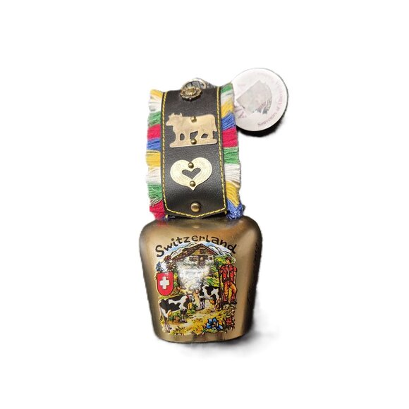 VTG Swiss Cowbell Souvenir Titlis 10,000 ft Good Luck Charm Rustic Folk Chalet - Picture 1 of 5